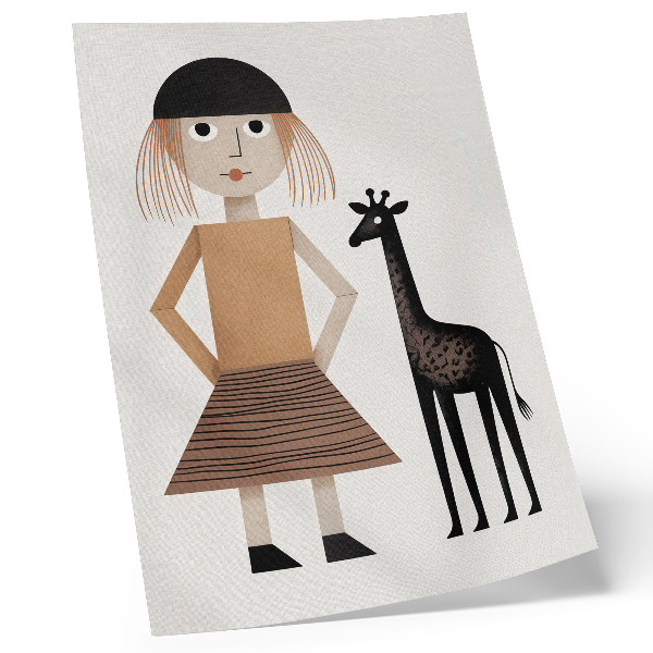 Premium wall art Geometric figure with a giraffe, simplicity and style