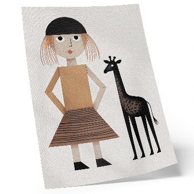 Premium wall art Geometric figure with a giraffe, simplicity and style