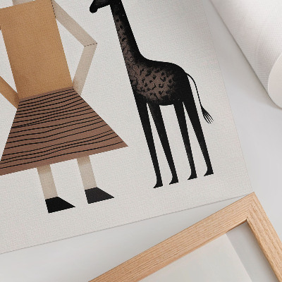Premium wall art Geometric figure with a giraffe, simplicity and style