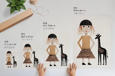Premium wall art Geometric figure with a giraffe, simplicity and style