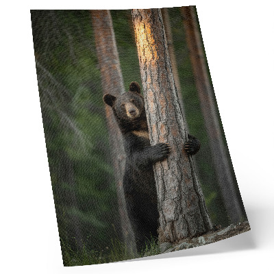 Premium wall art Bear in the forest realistic composition