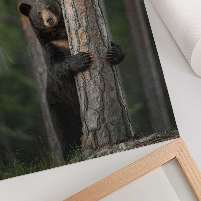 Premium wall art Bear in the forest realistic composition