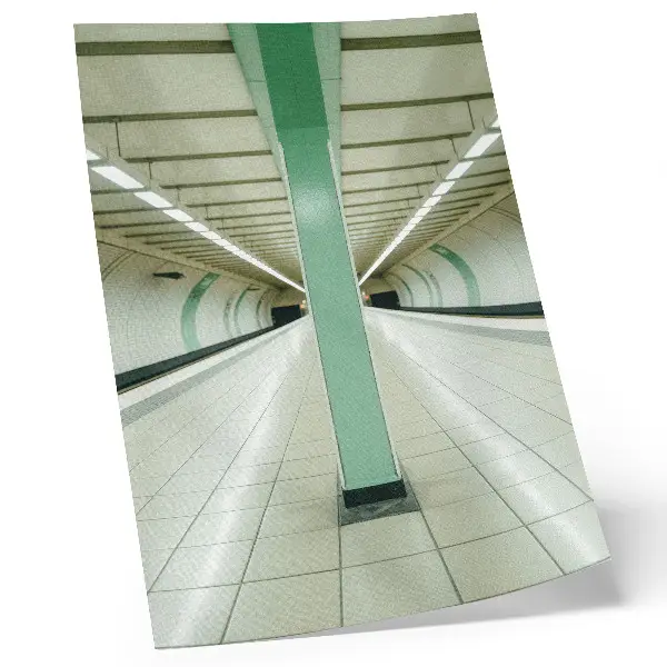 Decorative poster symmetrical green space tunnel structure