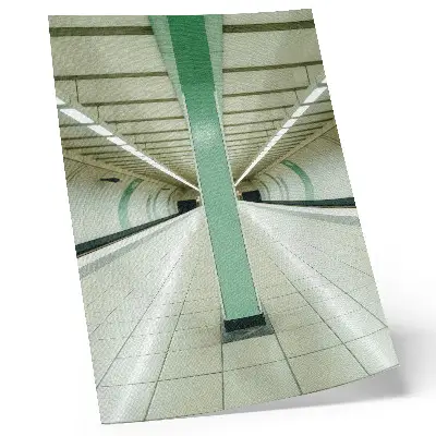 Decorative poster symmetrical green space tunnel structure