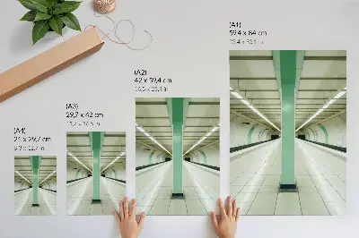 Decorative poster symmetrical green space tunnel structure