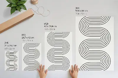 Abstract Lines Poster modern contrasting pattern