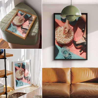 Premium wall art Colorful carpet popcorn glass elegant figure