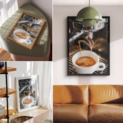 Decorative poster expressive white coffee cup modern art print