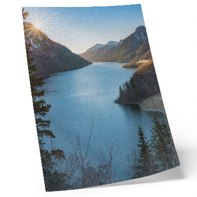 Poster Majestic mountains, lake, sun, harmony of nature