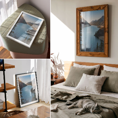 Poster Majestic mountains, lake, sun, harmony of nature