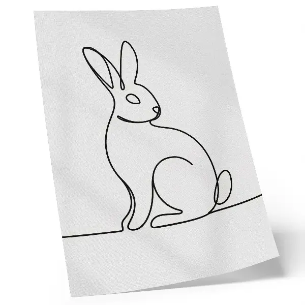 Premium wall art delicate silhouette of a rabbit in a thin line style