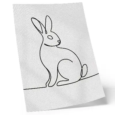 Premium wall art delicate silhouette of a rabbit in a thin line style