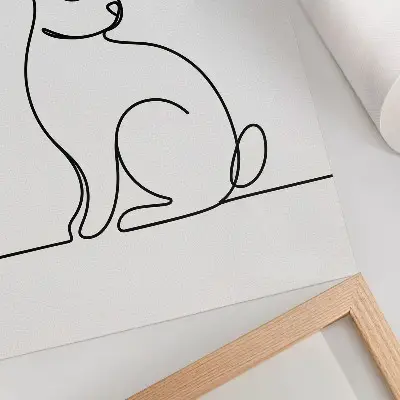 Premium wall art delicate silhouette of a rabbit in a thin line style