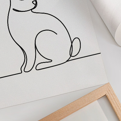 Premium wall art Delicate silhouette of a rabbit with a thin line