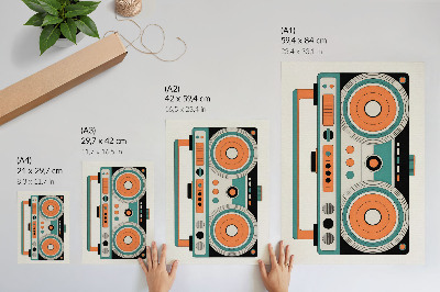 Decorative poster Retro style with expressive shapes and contrasts