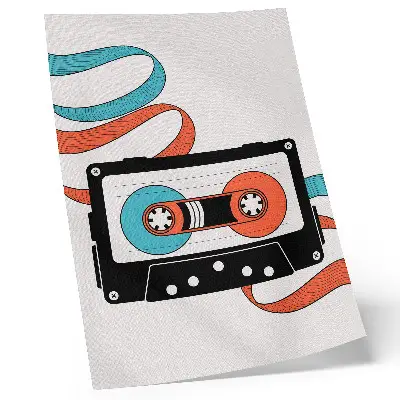 Retro pop art cassette poster with colorful markings