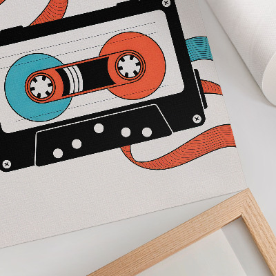 Poster Retro pop art cassette with colorful markings