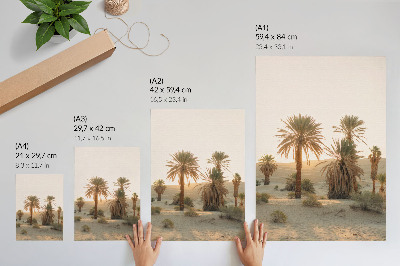 Premium wall art Palm trees, sun, gentle dunes, warm colors
