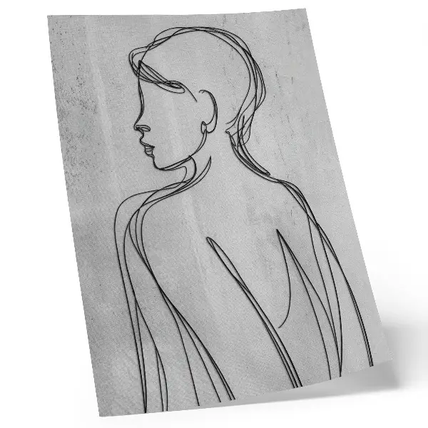 Decorative poster featuring a modern and elegant gray line art design