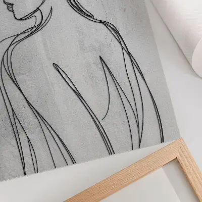Decorative poster featuring a modern and elegant gray line art design