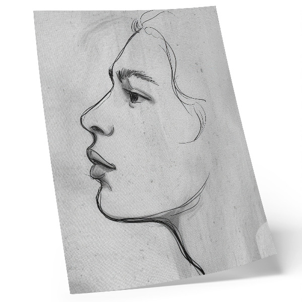 Poster Minimalist face contour modern sketch