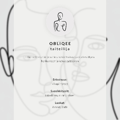 Poster Minimalist face contour modern sketch