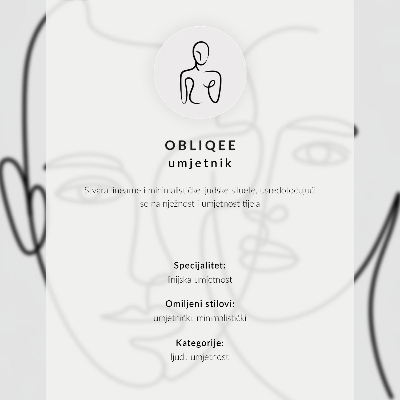 Poster Minimalist face contour modern sketch