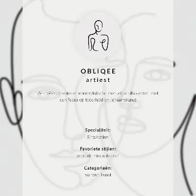 Minimalist face contour poster modern sketch style