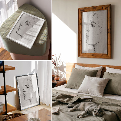 Poster Minimalist face contour modern sketch