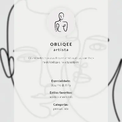 Minimalist face contour poster modern sketch style