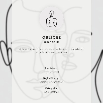 Poster Minimalist face contour modern sketch