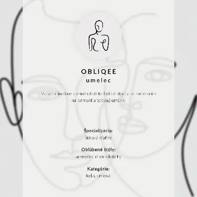Minimalist face contour poster modern sketch style
