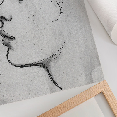 Poster Minimalist face contour modern sketch