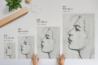 Poster Minimalist face contour modern sketch
