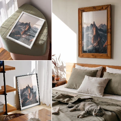 Art print Mountains in the sunset light, pastel shades