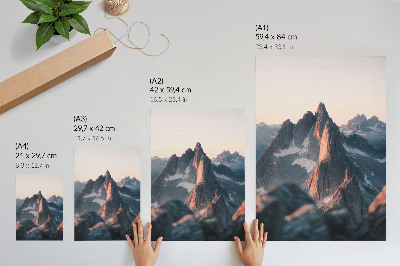 Art print Mountains in the sunset light, pastel shades