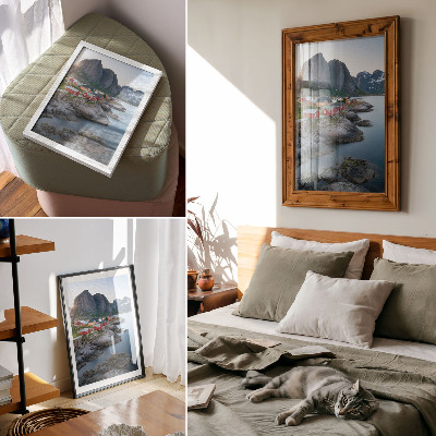 Premium wall art Seaside cottages mountains peace nature landscape