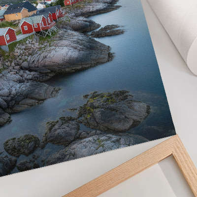 Premium wall art Seaside cottages mountains peace nature landscape