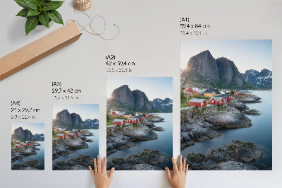 Premium wall art Seaside cottages mountains peace nature landscape
