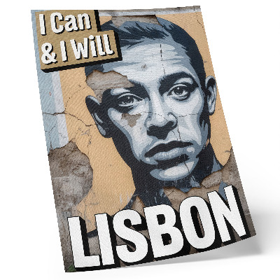 Decorative poster Street style motif with a face and a motivational inscription