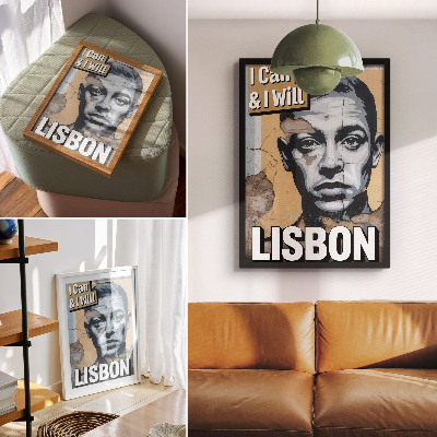 Decorative poster Street style motif with a face and a motivational inscription