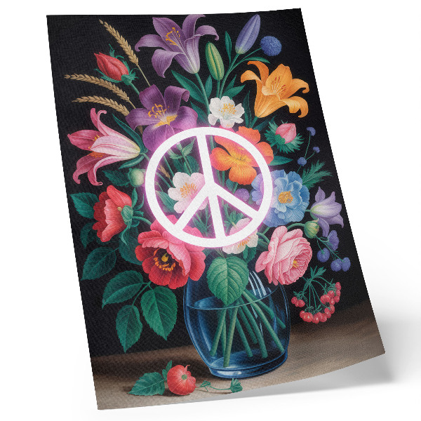 Decorative poster A colorful bouquet of flowers, a symbol of peace