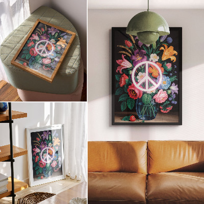 Decorative poster A colorful bouquet of flowers, a symbol of peace