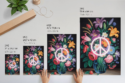 Decorative poster A colorful bouquet of flowers, a symbol of peace