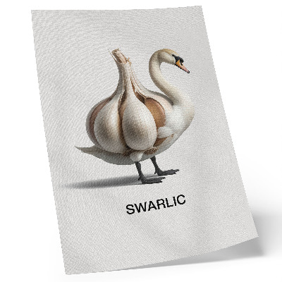 Premium wall art Swan combined with garlic surrealism
