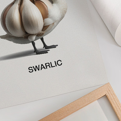 Premium wall art Swan combined with garlic surrealism