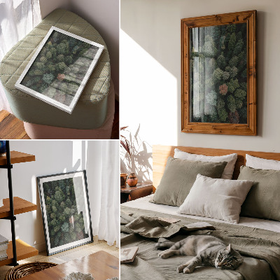 Premium wall art Forest landscape from above with various leaf colors