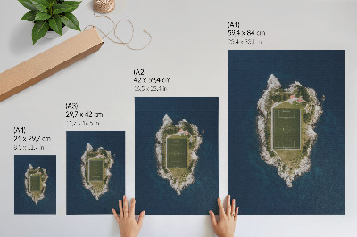 Decorative poster A pitch on an island surrounded by a turquoise sea