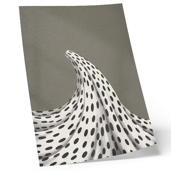 Decorative poster minimalist pattern with black dots on a beige background