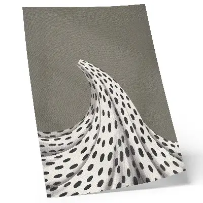 Decorative poster minimalist pattern with black dots on a beige background